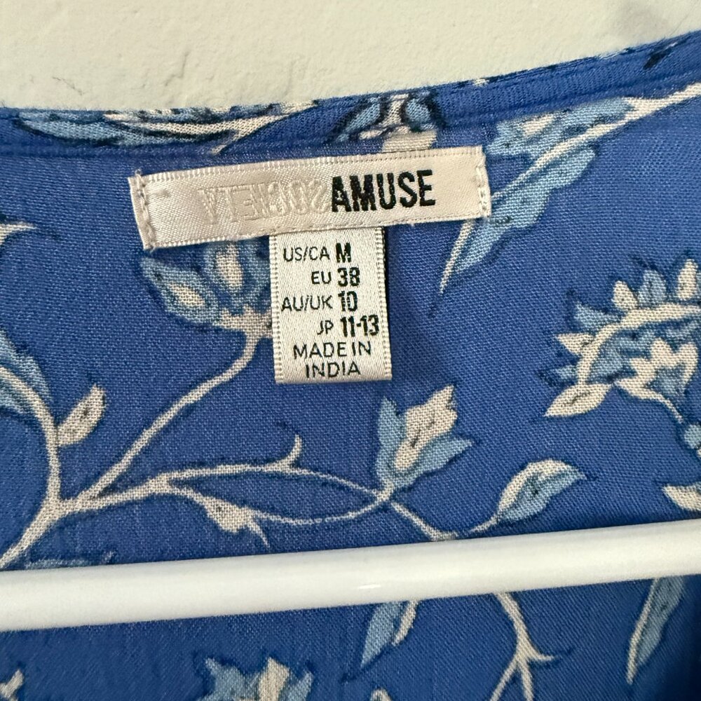 Revolve Amuse Society Summer Safari blue coast floral maxi wrap cottage core Med - Picture 9 of 9